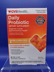 CVS Daily Probiotic 2 Billion CFU 50 Vegetable Capsules “Compare To Align” 04/27