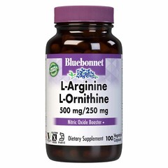 Bluebonnet L-Arginine L-Ornithine 500 Mg/250 Mg 100 Vegetable Capsules