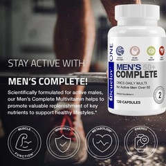 Men’s 50+ Daily Super Multivitamin, High Potency Formula for Brain