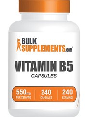 BulkSupplements Vitamin B5 Capsules – 550 mg Per Serving