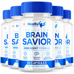 Mindful Wellnes Brain Savior Nootropic, Brain Booster for Memory & Focus 5 Pack