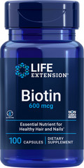 Life Extension BIOTIN 600 Mcg 100 Caps (3-PACK)