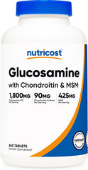 Glucosamine 1800Mg with Chondroitin & MSM, 240 Tablets, 120 Servings – Joint …