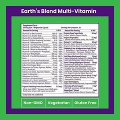 Earth’s Blend Once Daily Multivitamin for Men, No Iron, 48 Organic Superfoods…