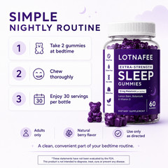 Nutritional Supplement, Extra Strength Sleep Gummy – 60 Co