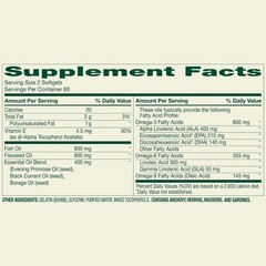 Spring Valley Triple Omega 800 Mg Fish Flax Borage Oil Omega 3-6-9, 120 Softgels