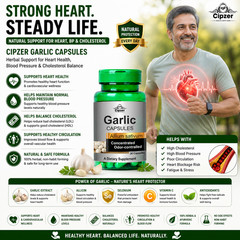 Cipzer Garlic 30 Capsules | Balance Cholesterol, Support Heart & Blood Pressure