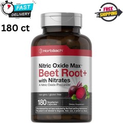 1pc Horbäach Nitric Oxide Beet Root Capsules 180 Count with Nitrates Precursor