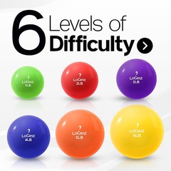 Logest Weighted Toning Exercise Balls Pair – Round Shape Medicine Ball – 1LB 2LB