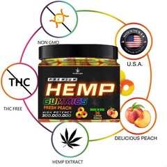 Natural Gummies Peach-Gummy, Muscle, Sleep, Stress, Anxiety, Pain, Relax-US MADE