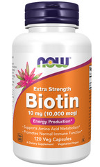 NOW Extra Strength Biotin 10 mg (10,000 mcg) 120 veg capsules