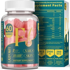30-Day Supply Biotin Gummies – Supports Hair and Nail Health, 60 Count