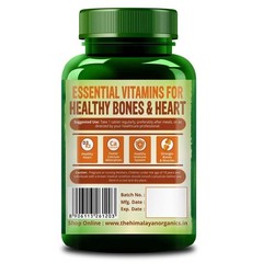 Himalayan Organics Vitamin D3 600IU with K2 as MK7 supplement (120 Veg Tablets)