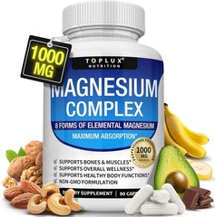 Toplux Nutrition Supplement Complex Magnesium | for Easy Absorption for Bones.