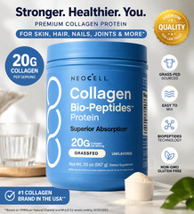 NeoCell Collagen Bioactive Peptide Supplement – ​​20 oz, Unflavored, Grass-Fed