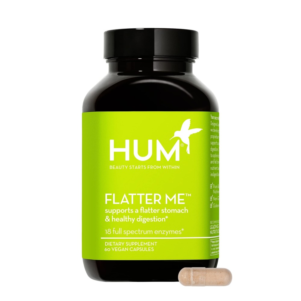 HUM Flatter Me Supplement for Daily Bloating – 18 Full Spectrum Enzymes to Su…