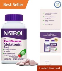 150 Vegetarian Fast-Dissolve Melatonin Tablets – 3 mg Support for Restful Sleep