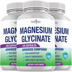 New Age Magnesium Glycinate Elemental Magnesium Supplement- High Absorption Non