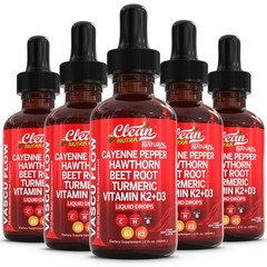 Cayenne Pepper Supplement Liquid Drops + Hawthorn Berry, Vitamin D3 K2 