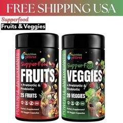 New Daily Fruits and Veggies Whole Food Supplement with Superfood 240 Capsules