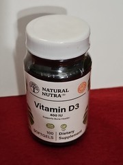 Natural Nutra Vitamin D3 400 IU 100 Soft Gels Exp 08/2027