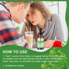 5-Pack Sea Moss Liquid Drops 10000mg – Organic Bladderwrack, USA Made, 2 fl oz