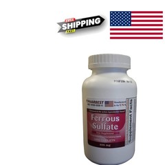Ferrous Sulfate 325 mg Iron Tablets 1000 Count Gluten Free Dietary Supplement