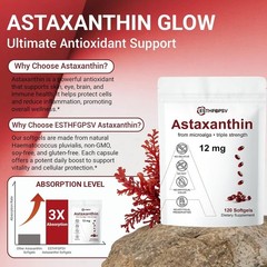 Astaxanthin 12mg 120 Softgels, 4 Month Supply,Triple Strength,Non-GMO,Eye Health