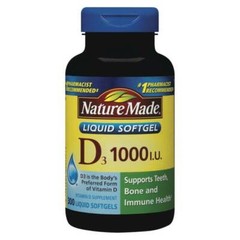 Nature Made Vitamin D3 1000 IU 25mcg Liquid Softgels – 300 Count