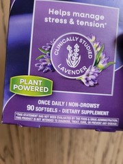 NATURE’S WAY CalmAid Silexan Lavender Manage Stress Anxiety Tension 90 Softgels