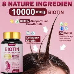 24-in-1 Advanced Hair Growth Vitamin B Complex | Biotin 30,000mcg, Collagen Zinc