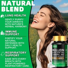 2pc Mullein Lung Cleanse Herbal Lung Detox & Cleanse for Respiratory Lung Health