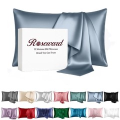 100% Mulberry Silk Pillowcase for Hair and Skin, USA, Real 22 Momme Silk Pill…