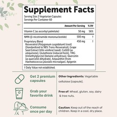 NMN Complex 1,000mg – 120 Caps | 10-in-1 NAD+ Booster with Resveratrol, CoQ10 &