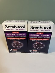 NEW Sambucol Black Elderberry 5-In-1 Intense Defense Immune Support Softgels
