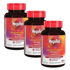 MegaRed Omega-3 Krill Oil 500mg Fish Oil Supplement 80 Softgels Heart Sup / 3 PK