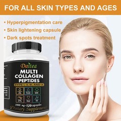 Collagen Peptides Types I, II, III, V, X 1200mg Pills Anti-Aging Skin Capsules