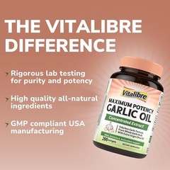 200 Odorless Garlic Oil Softgels – Maximum Potency, Immunity & Antioxidants