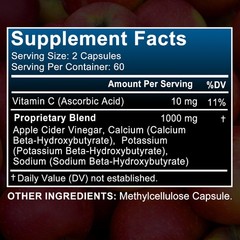 Apple Cider Vinegar For Energy Metabolism Craving Control 30/60/120 Capsules