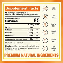 Zammex Beef Bone Broth Powder-21.2oz Hydrolyzed PeptidesType I, III (2 bottles)