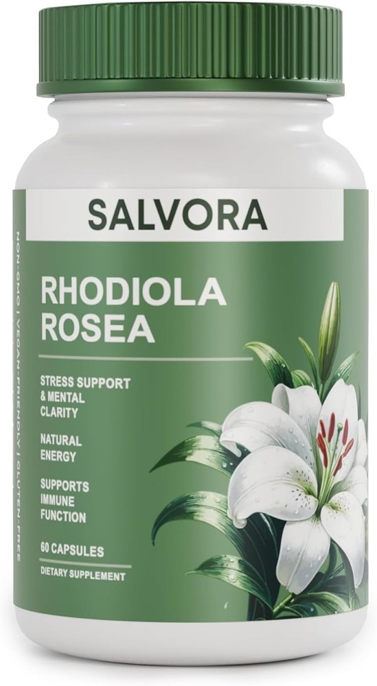 Salvora Rhodiola Rosea Supplement – Golden Root 60 Count (pack of 1)