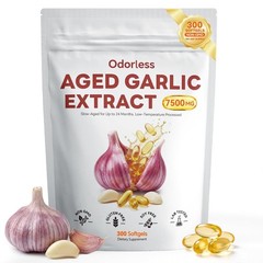Aged Garlic Extract Softgels, Odorless 15:1 Formula, 300 Count | 2-year matured