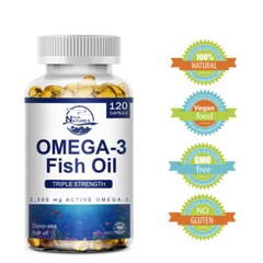 Omega 3 Fish Oil Capsules Triple Strength Joint Support 2160 mg EPA & DHA 120Pcs