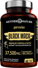 Raíz De Maca Negra 37500 mg Aumenta La Resistencia El Rendimiento y La Energía