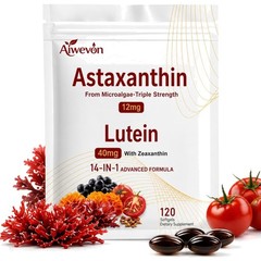 Daily Eye & Skin Health: 14-in-1 Astaxanthin and Lutein Supplement 180 Softgels