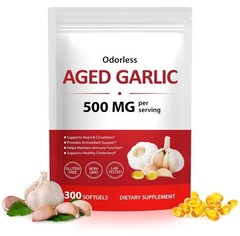 Oderless Garlic 7500 Mg Per Servings,300 Softgels,2 Years Aged Garlic Extra
