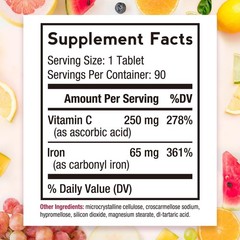 Doctor’s Recipes Iron Supplement 65 mg with Vitamin C – 90 Count (Pack of 1)