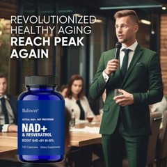NAD Booster Supplement – Nicotinamide 500mg Resveratrol 250mg- 30/60/120Capsules