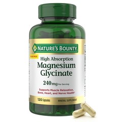 Nature’s Bounty High Absorption Magnesium Glycinate 240 mg 120 Count (Pack Of 1)