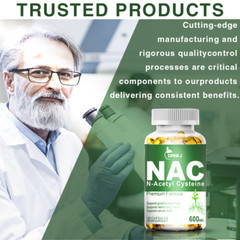 N-Acetyl L-Cysteine (NAC) 600mg, 120 Vegan Capsules – Non-GMO & Gluten Free